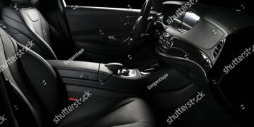 Premium AI Image | Black interior details of a modern luxury car